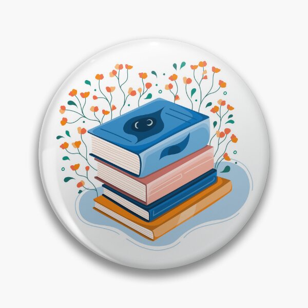 Item preview, Sticker with a Stack of books to read in a flat design style with plants designed and sold by creativecornr.