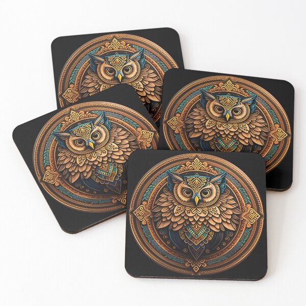 Item preview, Owl tribal mandala tattoo designed and sold by HappyTrippy.