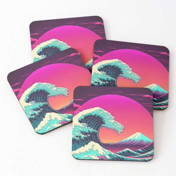 Item preview, The Great Wave Vaporwave Style designed and sold by DigiPunk.