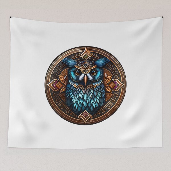 Item preview, Owl tribal mandala tattoo designed and sold by HappyTrippy.