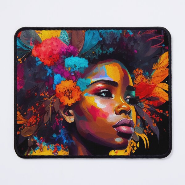 Item preview, Mawu Goddess of Creation Portrait | Palette Knife Oil Digital Painting designed and sold by VividViews.