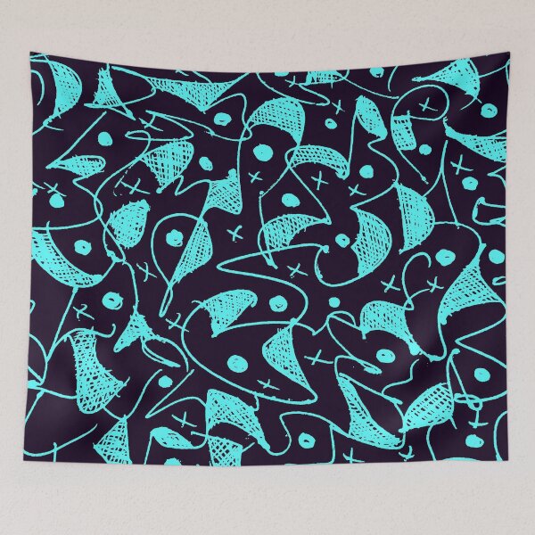 Item preview, Brilliant Blue On Black Abstract Art designed and sold by ubustudio.