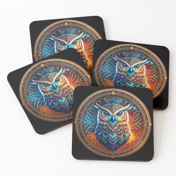 Item preview, Owl tribal mandala tattoo designed and sold by HappyTrippy.