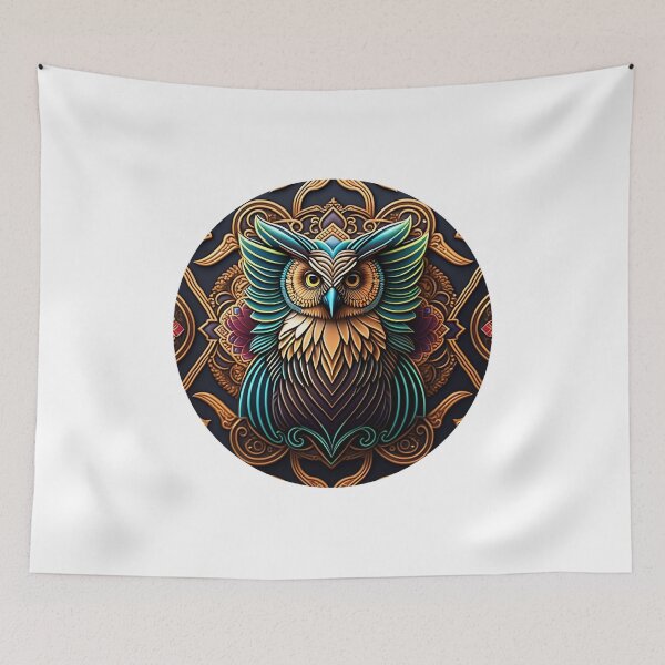 Item preview, Owl tribal mandala tattoo designed and sold by HappyTrippy.