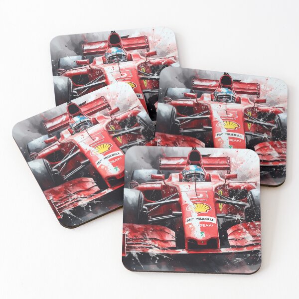 Item preview, Sebastian Vettel 2019 Ferrari SF90 F1 Watercolour Painting Print    designed and sold by PicTechNowArt.
