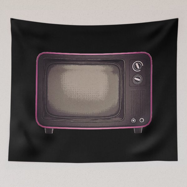 Item preview, No Signal TV - Retro Television - turn off the TV - pink designed and sold by PeterADesign.