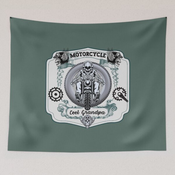 Item preview, Cool Grandpa Skeletor on a motorcycle designed and sold by PositiveIdeas.