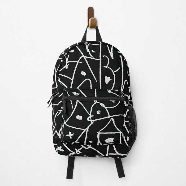 Item preview, Free Hand, White Lines On Black Abstract Art designed and sold by ubustudio.
