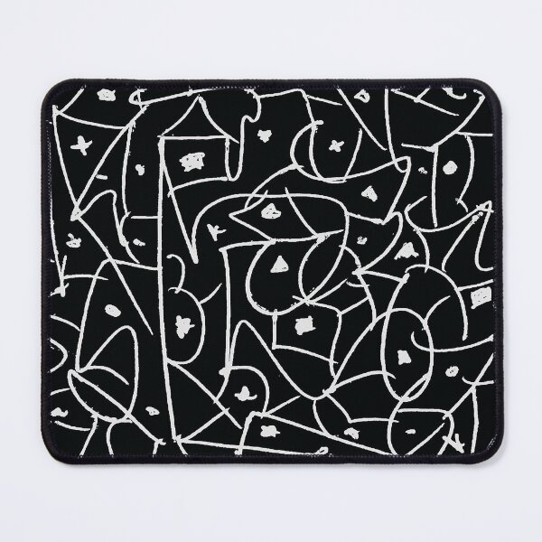Item preview, Free Hand, White Lines On Black Abstract Art designed and sold by ubustudio.