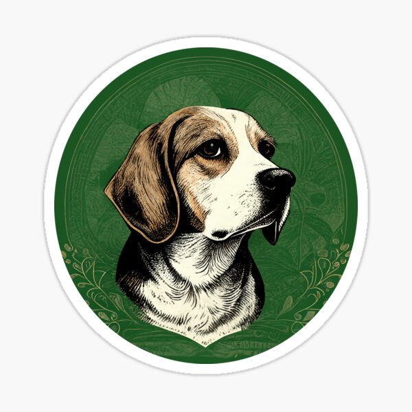 Item preview, Beagle dog - Vintage Green designed and sold by WECreations.