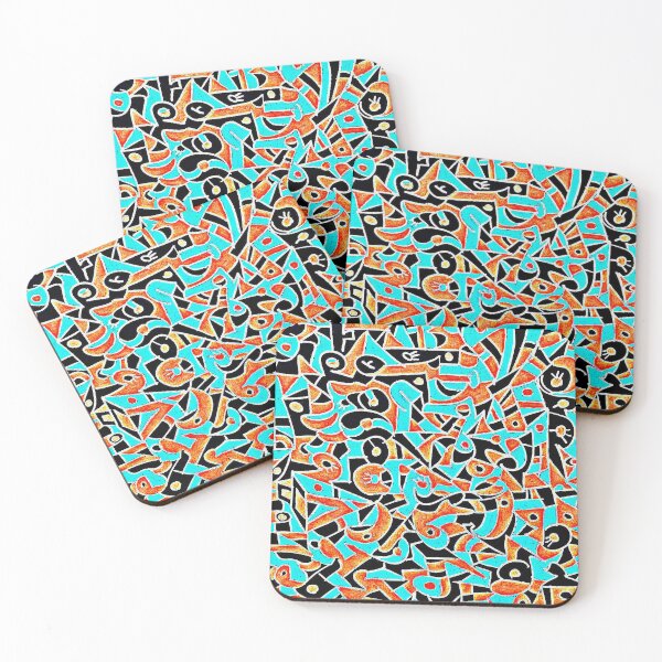 Item preview, Age Of Civilization, Brilliant Blue Mustard Yellow Abstract Art designed and sold by ubustudio.