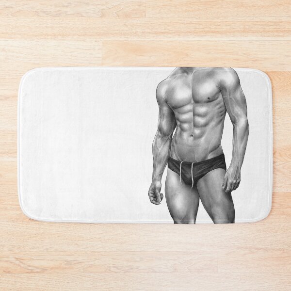 Item preview, Muscle man six pack pencil drawing designed and sold by Asstronaut-pen.