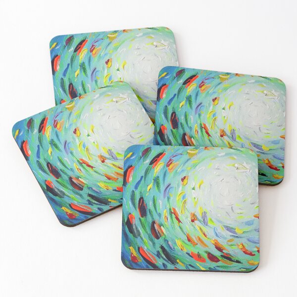Item preview, School of Fish Swimming Spiral Nautical Artwork designed and sold by NikkofTime.