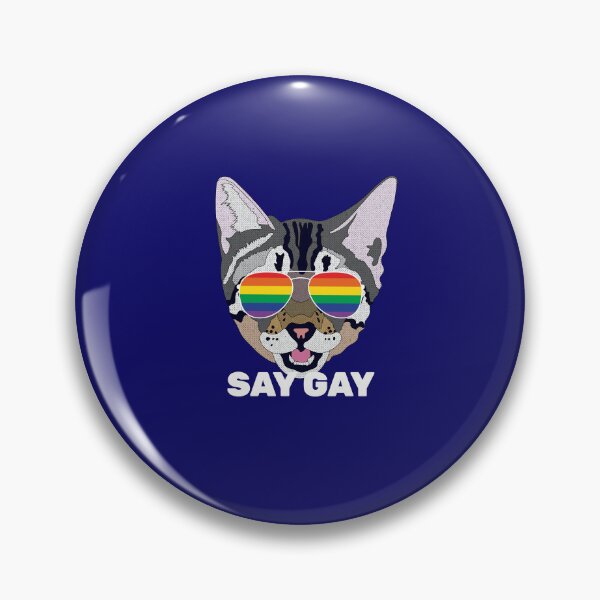 Item preview, SAY GAY Funny Cat LGBT Quote Rainbow Gay Flag designed and sold by Lightfield.
