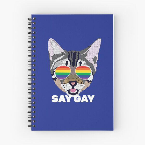 Item preview, SAY GAY Funny Cat LGBT Quote Rainbow Gay Flag designed and sold by Lightfield.