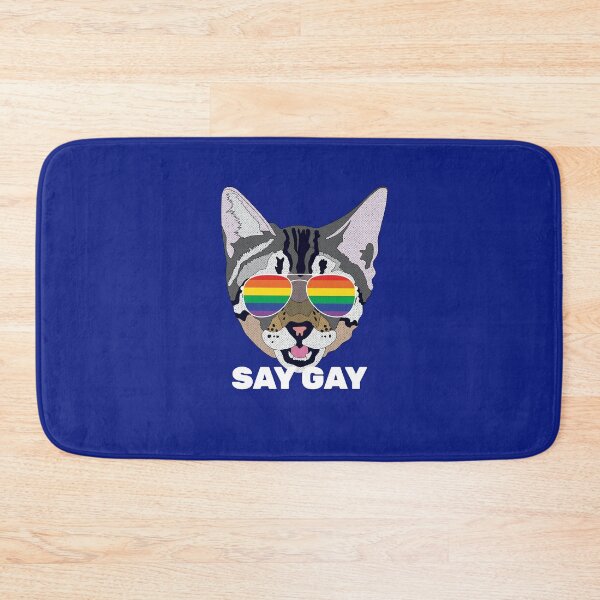 Item preview, SAY GAY Funny Cat LGBT Quote Rainbow Gay Flag designed and sold by Lightfield.