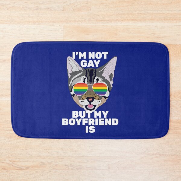 Item preview, I'M NOT GAY BUT MY BOYFRIEND IS - Funny Cat Lesbian designed and sold by Lightfield.