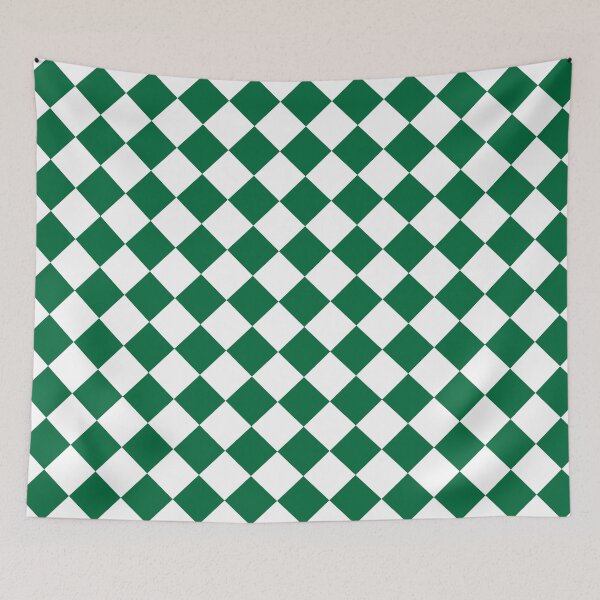 Item preview, Diagonal green and white square checkered pattern. Chessboard. Checkerboard. Check pattern designed and sold by Opalaeo.