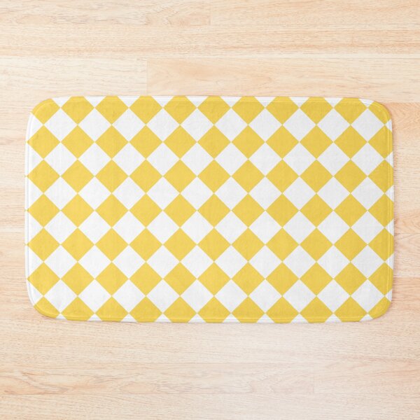 Item preview, Diagonal yellow and white square checkered pattern. Chessboard. Checkerboard. Check pattern designed and sold by Opalaeo.