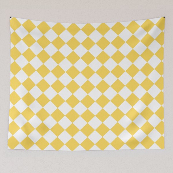 Item preview, Diagonal yellow and white square checkered pattern. Chessboard. Checkerboard. Check pattern designed and sold by Opalaeo.