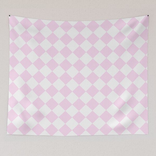 Item preview, Diagonal pink and white square checkered pattern. Chessboard. Checkerboard. Check pattern designed and sold by Opalaeo.