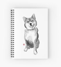 The perfect Shiba Ibu, Japanese Dog Sumi-e Painting Ink Zen Print Drawing Dog Lover Wall Deco Pet Brush illustration B&W Spiral Notebook