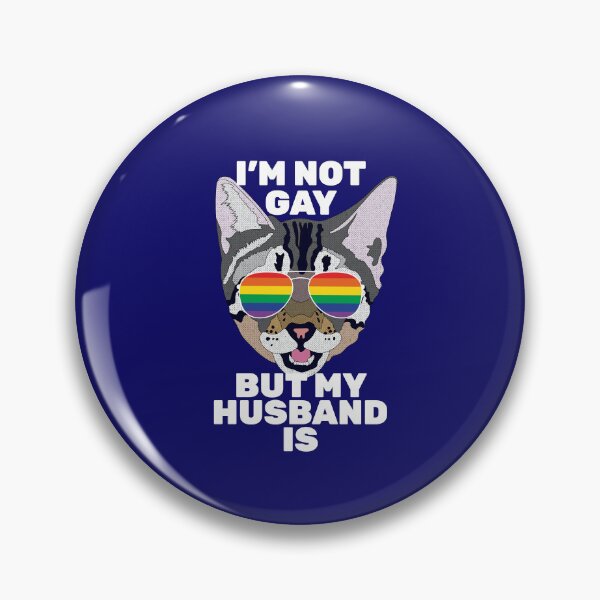 Item preview, I'M NOT GAY BUT MY HUSBAND IS - Funny Cat Lesbian designed and sold by Lightfield.