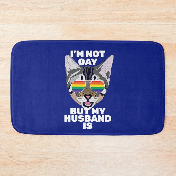 Item preview, I'M NOT GAY BUT MY HUSBAND IS - Funny Cat Lesbian designed and sold by Lightfield.