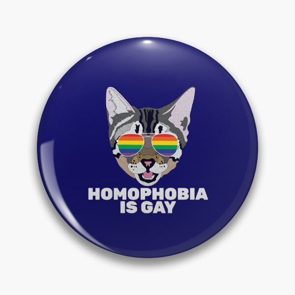 Item preview, HOMOPHOBIA IS GAY - Funny Cat LGBT Quote Rainbow Gay  designed and sold by Lightfield.
