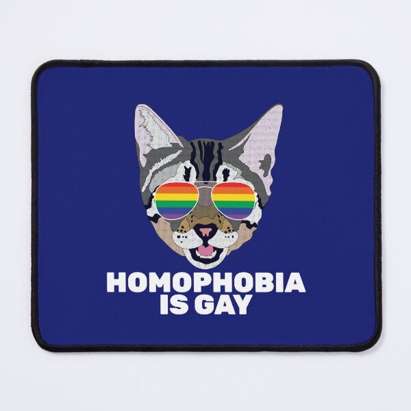 Item preview, HOMOPHOBIA IS GAY - Funny Cat LGBT Quote Rainbow Gay designed and sold by Lightfield.