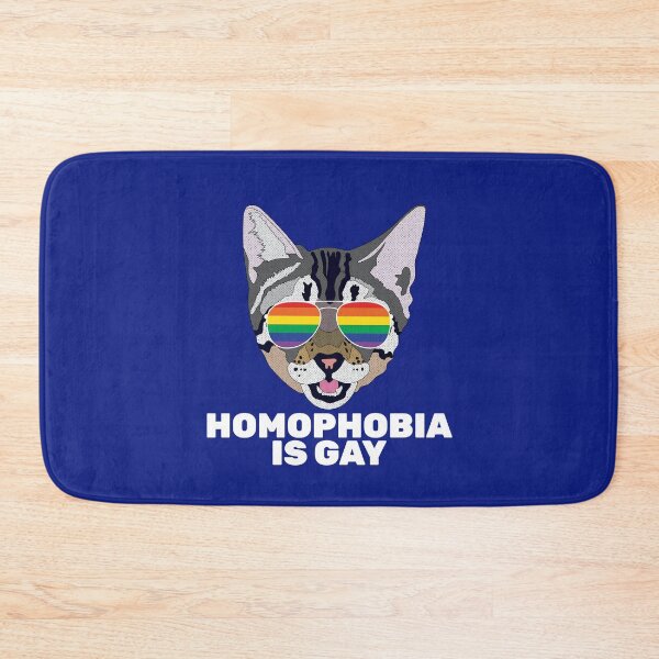 Item preview, HOMOPHOBIA IS GAY - Funny Cat LGBT Quote Rainbow Gay  designed and sold by Lightfield.