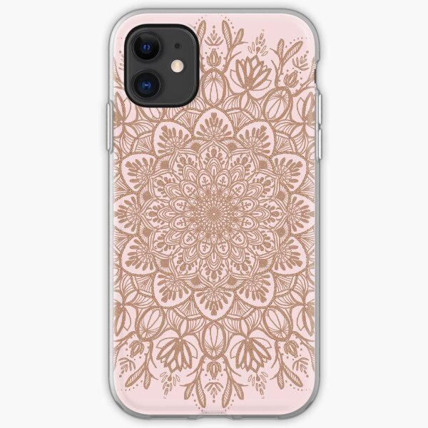 Rose Gold Beige Mandala iPhone Soft Case