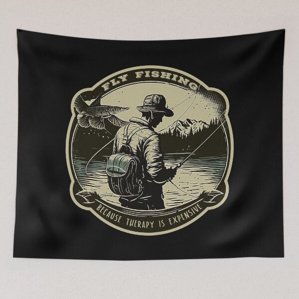 Item preview, Fly Fishing - Because Therapy Is Expensive - A Fly Fishing Design designed and sold by Mindful-Designs.