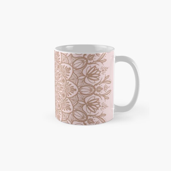 Rose Gold Beige Mandala Classic Mug