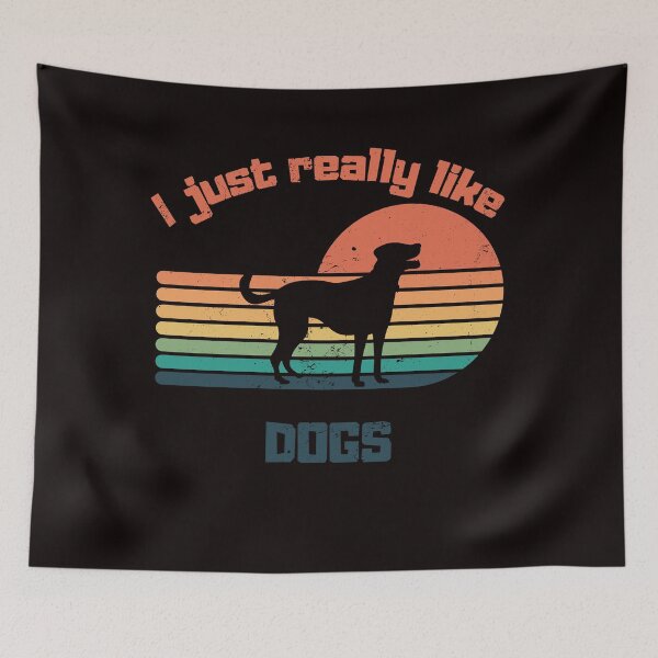 Item preview, I Just Really Like Dogs - Vintage - Retro - Sunset - Dog designed and sold by Ball-and-Match.