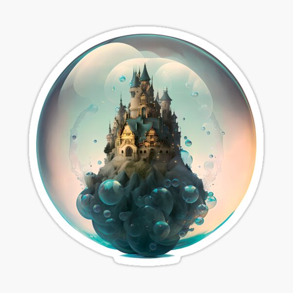Item preview, Intricate Castle in a Bubble: Greenish Liquid Magic designed and sold by Broskan.