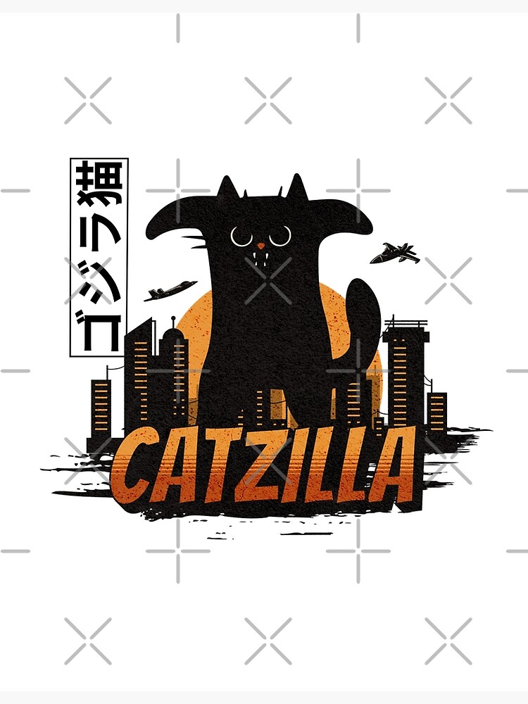 Discover Funny Vintage Cat | Catzilla King of Monster Premium Matte Vertical Poster