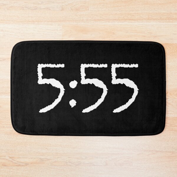Item preview, 5:55 Angel Number 555 White On Black designed and sold by type-and-create.