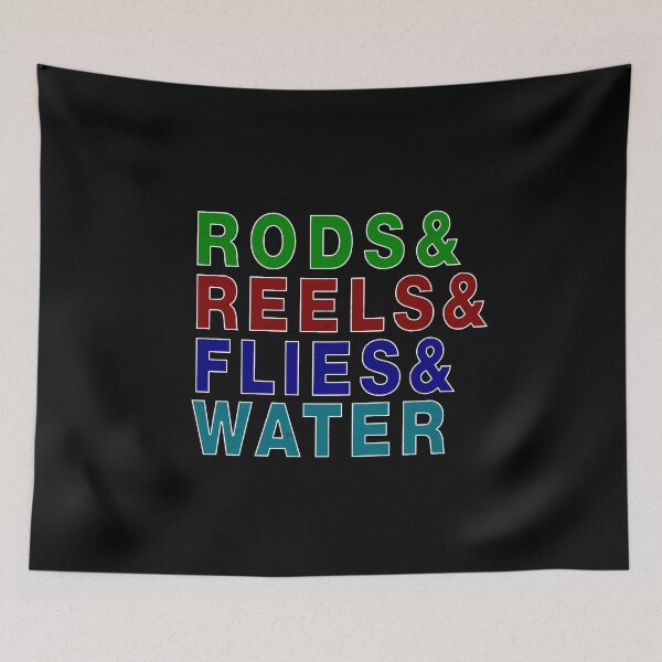 Item preview, Rods & Reels & Flies & Water - A Fly Fishing Design designed and sold by Mindful-Designs.