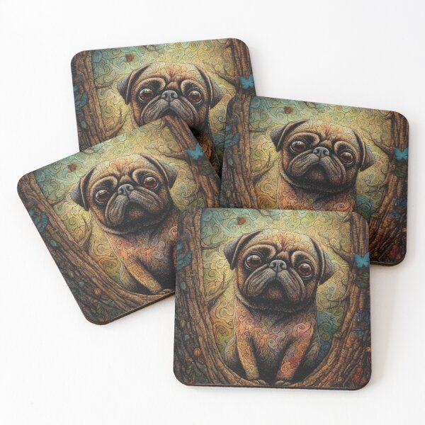 Item preview, Mops dog Neo-impressionist painting designed and sold by 3dleonardo.