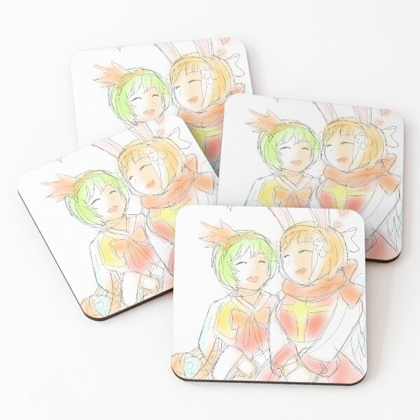 Item preview, A bunny girl and a short green hair girl laughing together on Valentine's Day designed and sold by VinLoveArtworks.