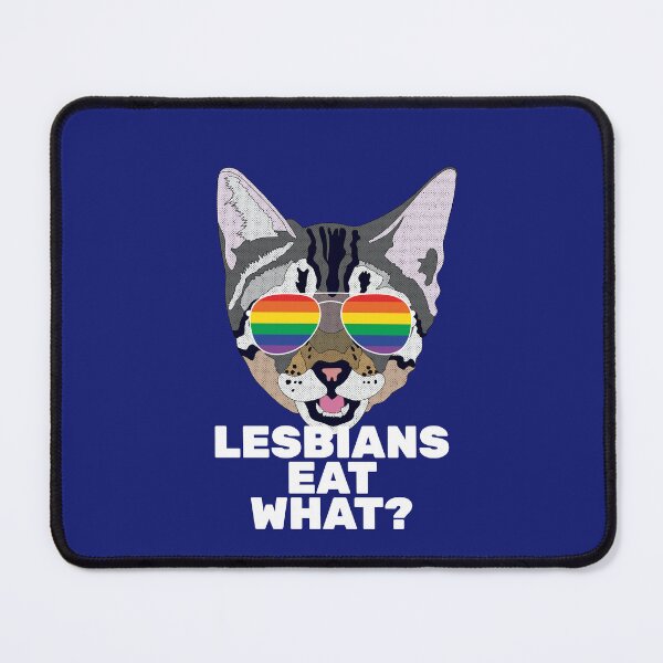 Item preview, LESBIANS EAT WHAT? - Funny Cat LGBT Quote Rainbow Gay designed and sold by Lightfield.