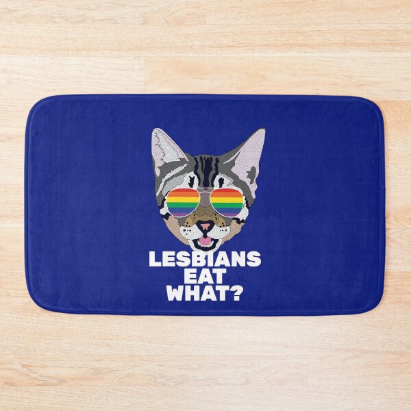 Item preview, LESBIANS EAT WHAT? - Funny Cat LGBT Quote Rainbow Gay  designed and sold by Lightfield.