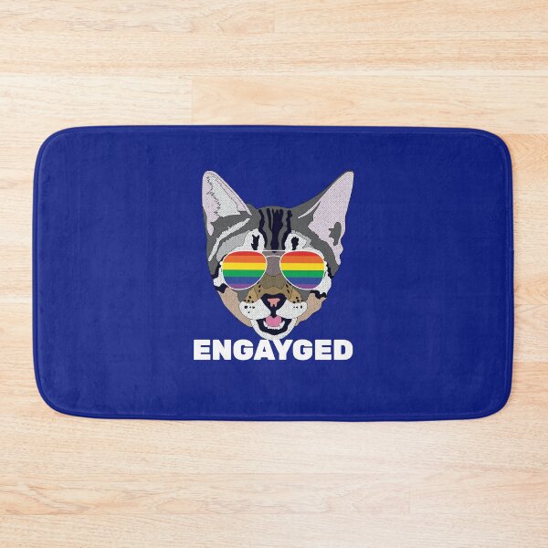 Item preview, ENGAYGED - Funny Cat Kitten LGBT Quote Rainbow Gay designed and sold by Lightfield.