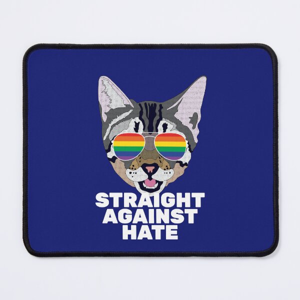 Item preview, STRAIGHTS AGAINST HATE - Funny Cat LGBT Quote Rainbow Gay designed and sold by Lightfield.