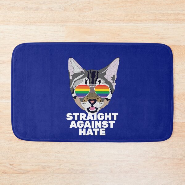 Item preview, STRAIGHTS AGAINST HATE - Funny Cat LGBT Quote Rainbow Gay  designed and sold by Lightfield.