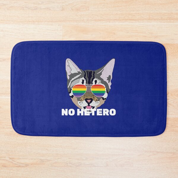 Item preview, NO HETERO - Funny Cat Kitten LGBT Quote Rainbow Gay designed and sold by Lightfield.