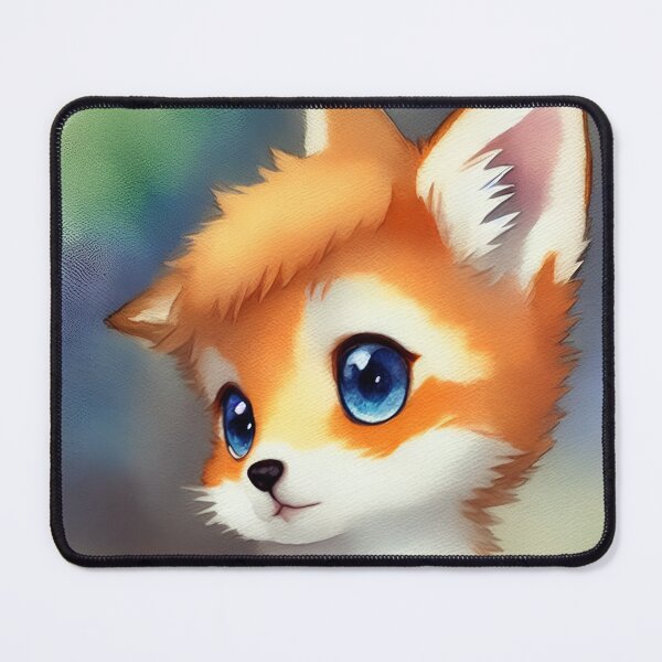Item preview, Cute and happy little fox sitting in nature, watercolor painting designed and sold by Girly-Universe.