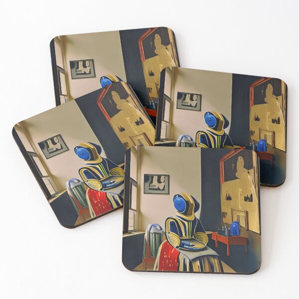 Aperçu de l'œuvre Robot dans le style de Jan Vermeer van Delft créée et vendue par CRAFTER-MEDIA.