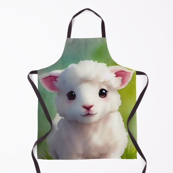 Item preview, Cute and happy little lamb chilling in nature, watercolor painting designed and sold by Girly-Universe.